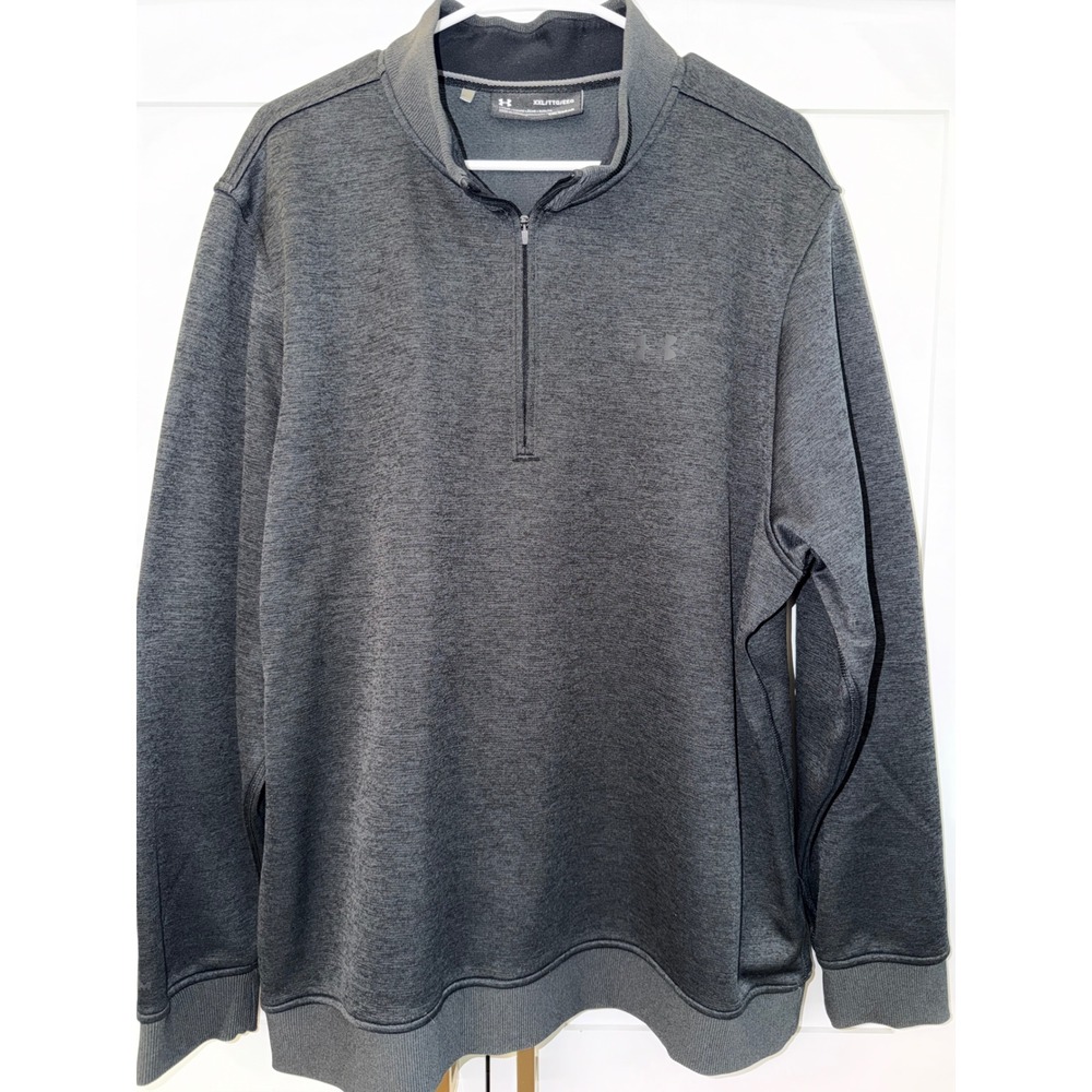 Under Armour ColdGear Mens XXL Gray Heather Loose Fit Quarter Zip Pullover
